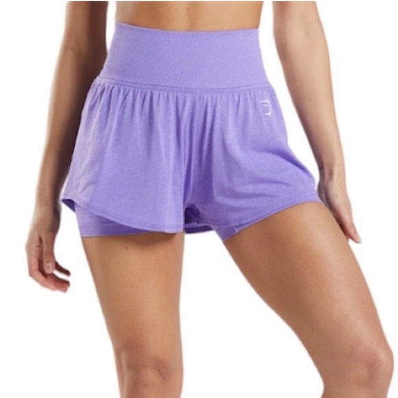 Gymshark Vital Seamless 2.0 2-IN-1 Shorts Bright Purple Marl XL - Picture 3 of 14